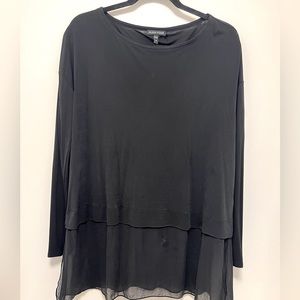 Eileen Fisher silk tunic with sheer bottom panel